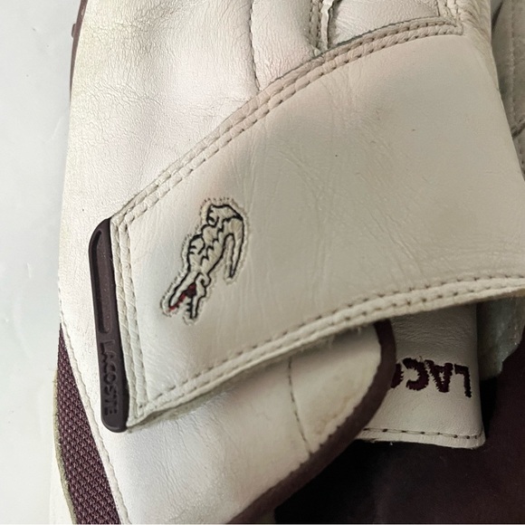 Lacoste Sport Women’s White & Burgundy Slip-On Sneakers Size 5 Velcro Shoes - Picture 7 of 12